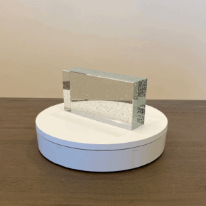 200 x 100 x 50 mm Clear Polished Bubble Glass Brick-1