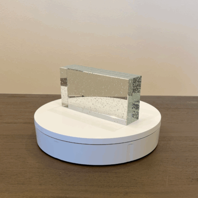 200 x 100 x 50 mm Clear Polished Bubble Glass Brick-1