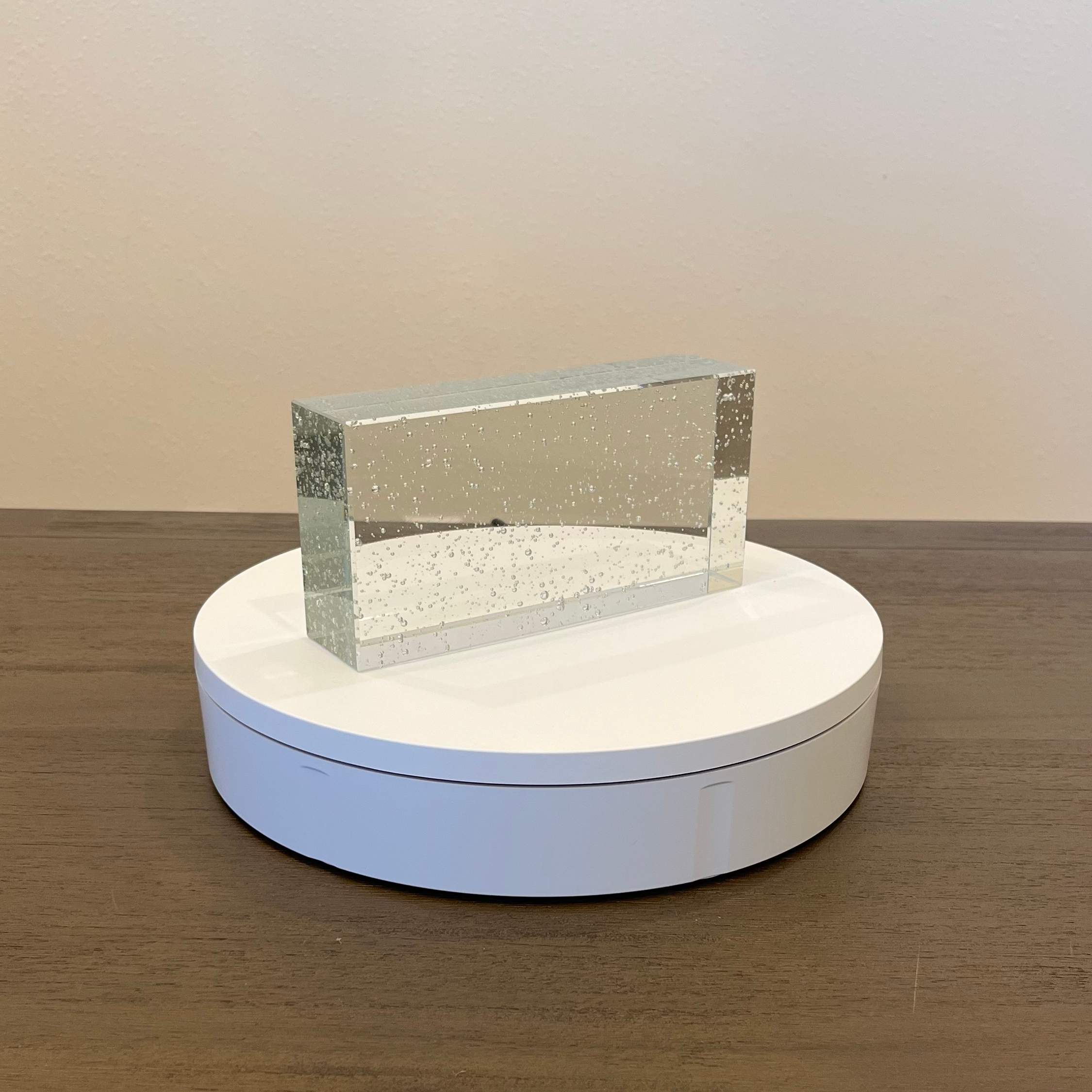 200 x 100 x 50 mm Clear Polished Bubble Glass Brick-2