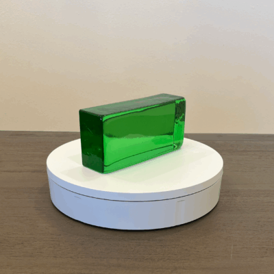 7-58 x 2-14 x 3-58 in Green Molded American Size Glass Brick-1