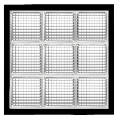 Cross Rib Black Acrylic Block Replacement Window